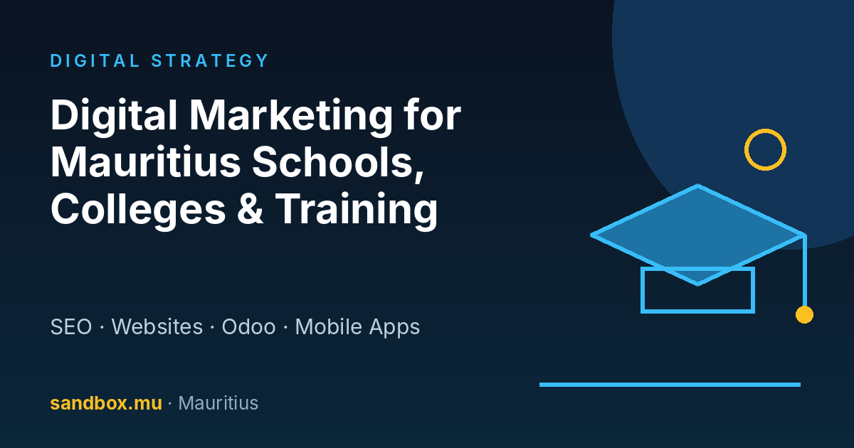 Graduation cap representing digital marketing for Mauritius schools, colleges and training centres