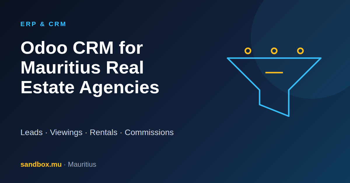 Sales funnel illustration representing Odoo CRM lead tracking for Mauritius real estate agencies