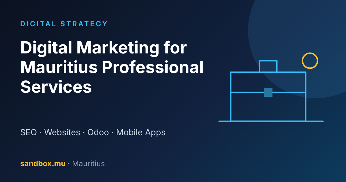 Illustration of a briefcase representing digital marketing for Mauritius professional services firms